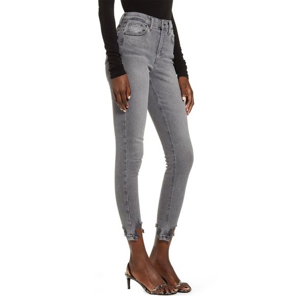 Topshop Womens Jamie Jagged Hem Jeans 26W x 28L Grey - NWT $80 - Picture 3 of 4